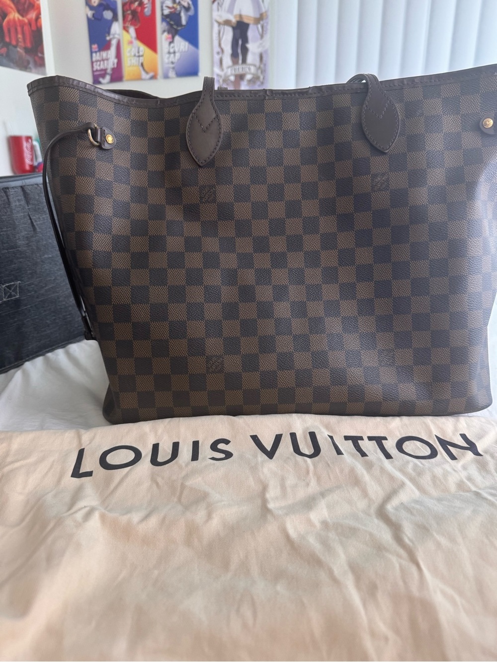 Louis Vuitton Dark Brown Damier Ebene Canvas Tote GM size